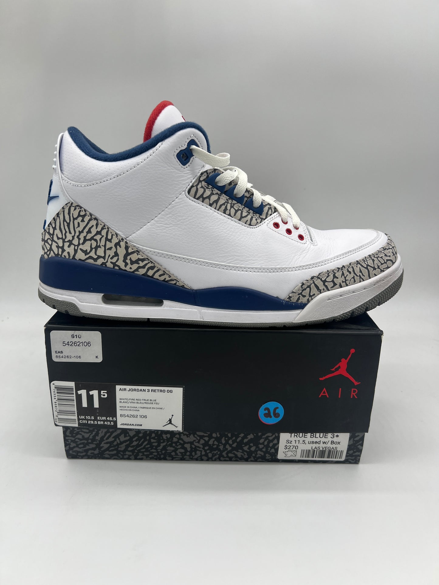 Jordan 3 Retro True Blue (2016)