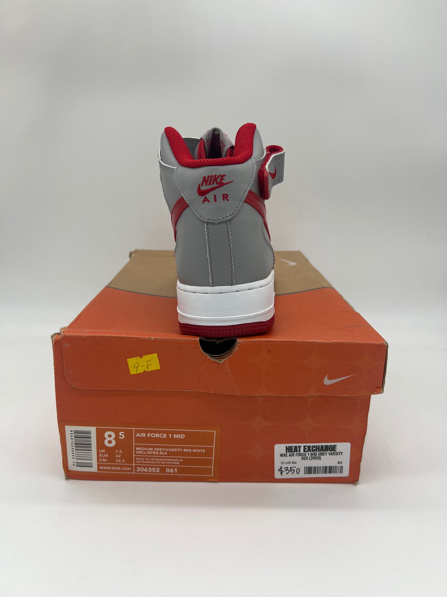 Nike Air Force 1 Mid Grey Varsity Red (2003)