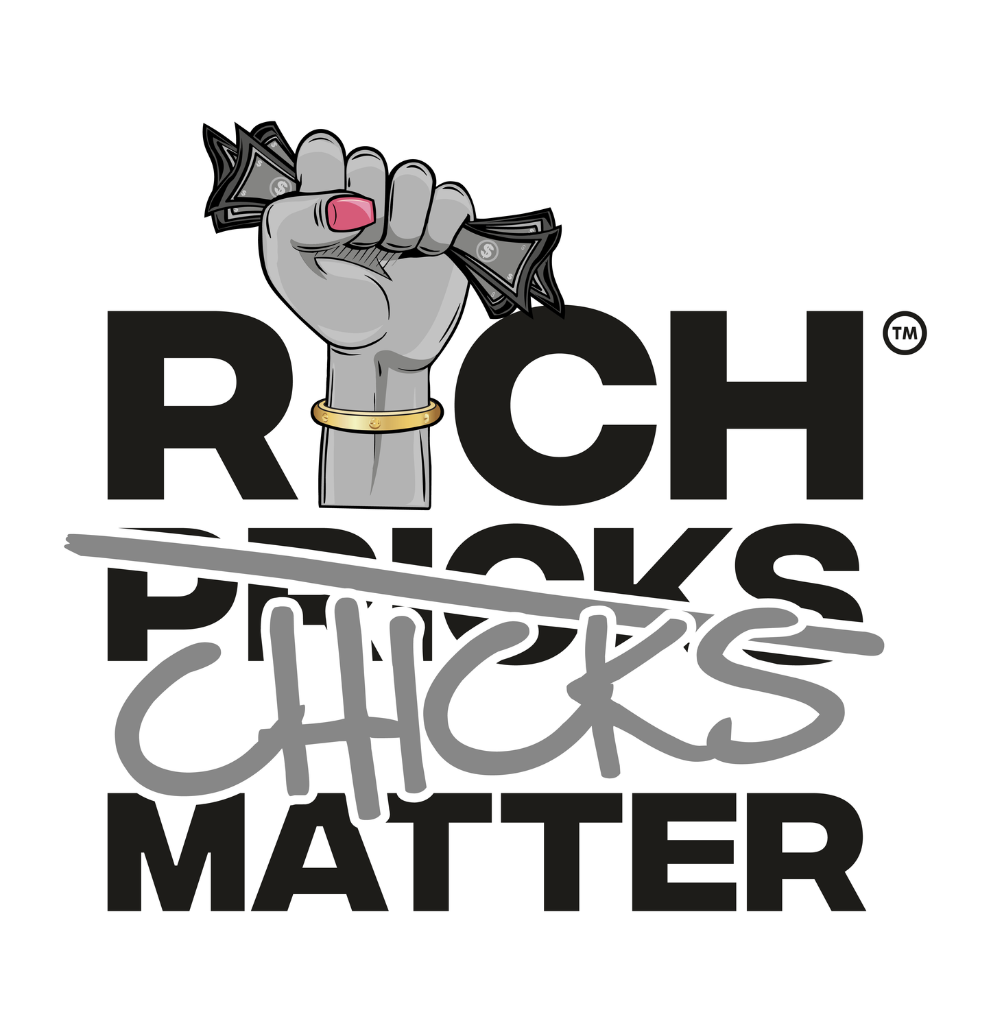 Rich Chicks Matter White Crop Tank