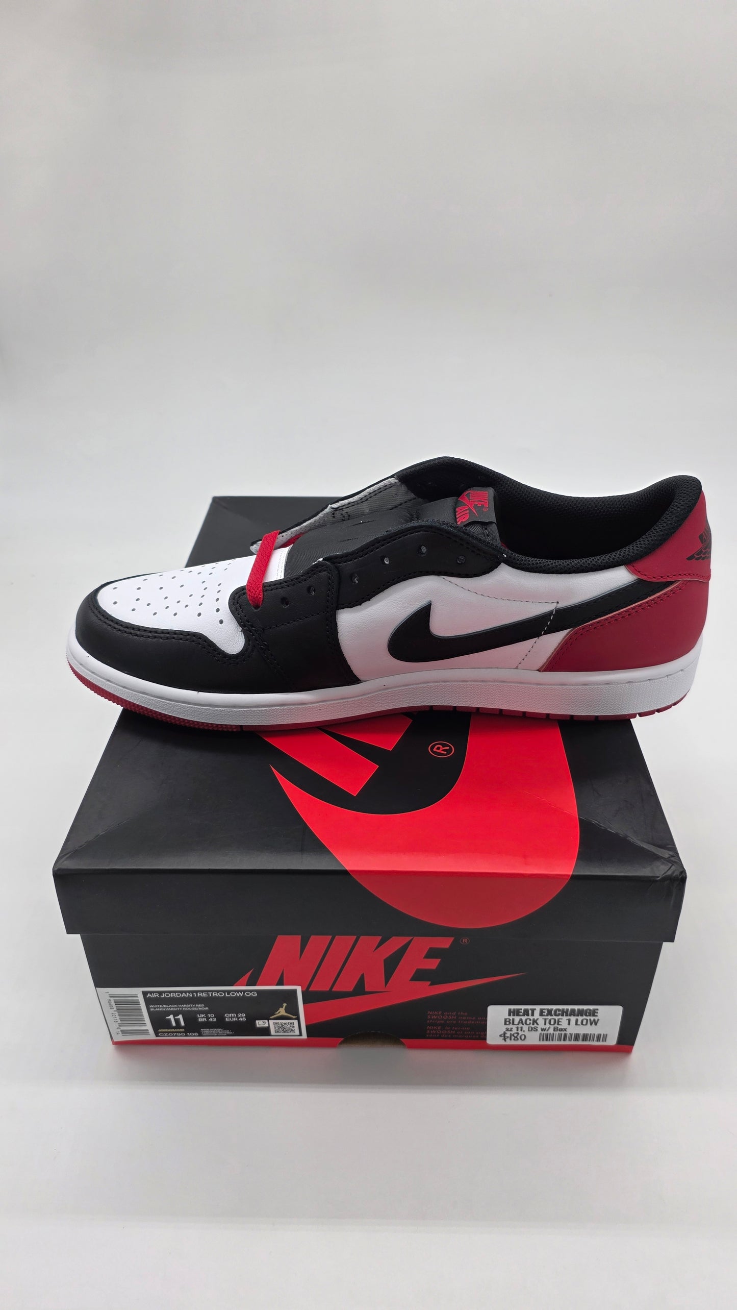 Jordan 1 Low Black Toe